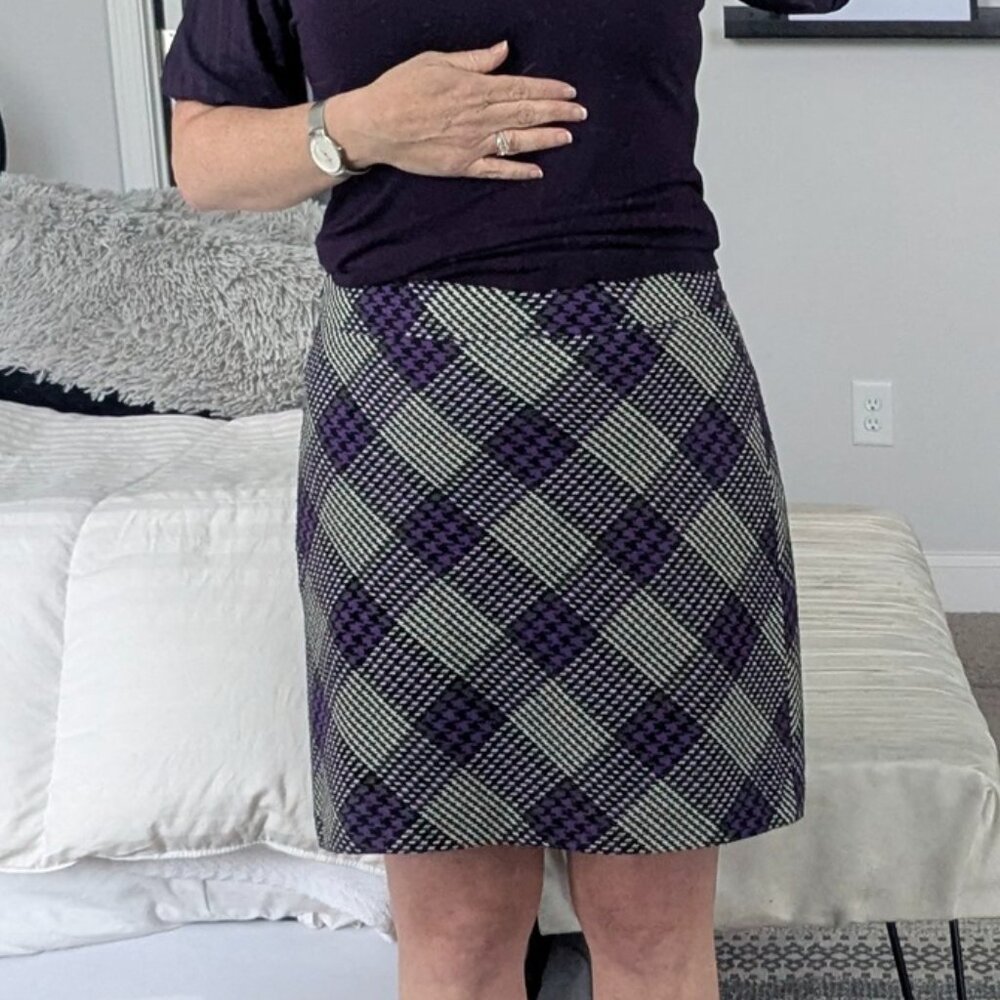 Ann Taylor Loft Plaid Wool Blend Skirt size 8 - Picture 8 of 9